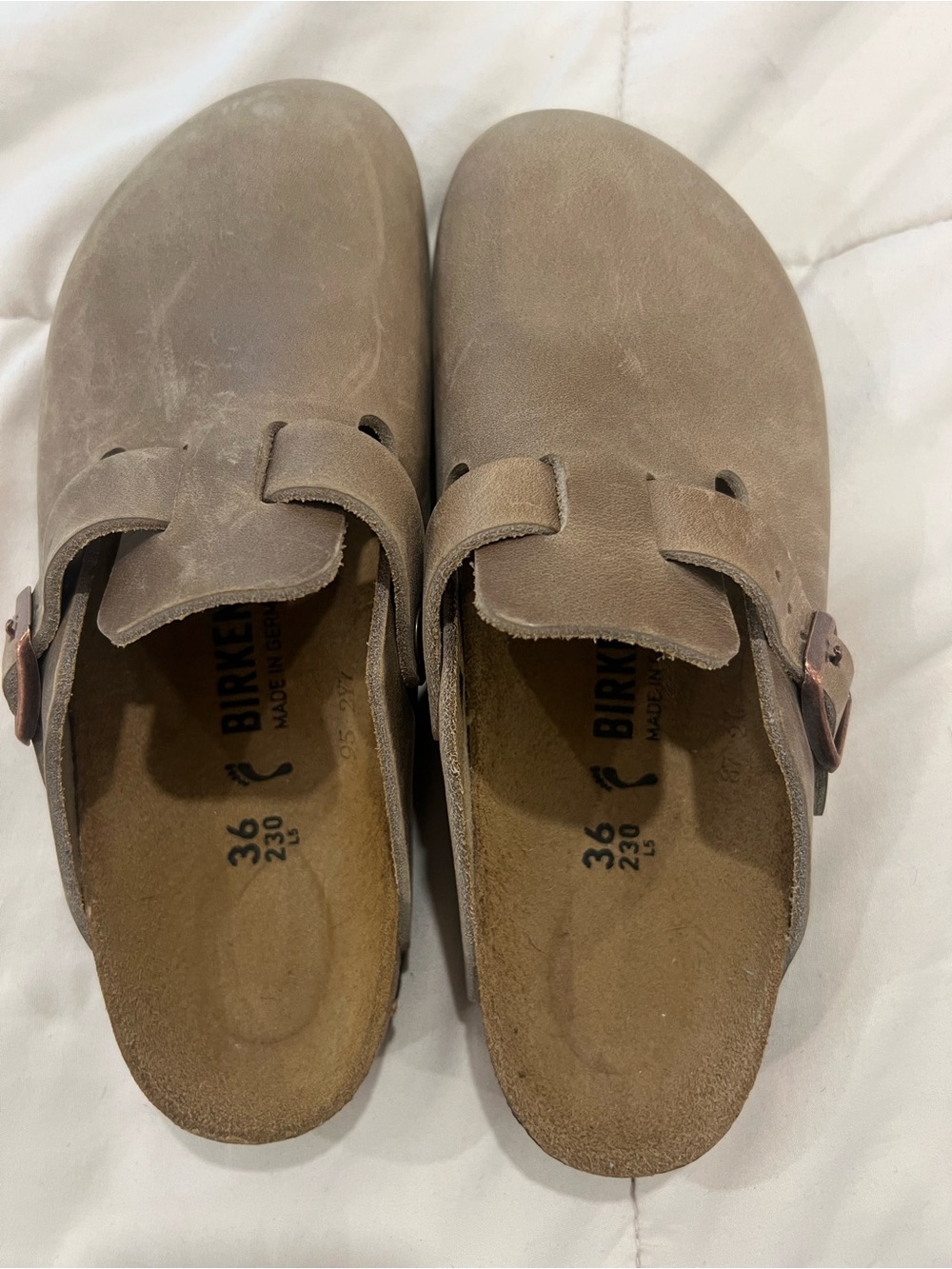 Birkenstock Boston Clog in Taupe Leather